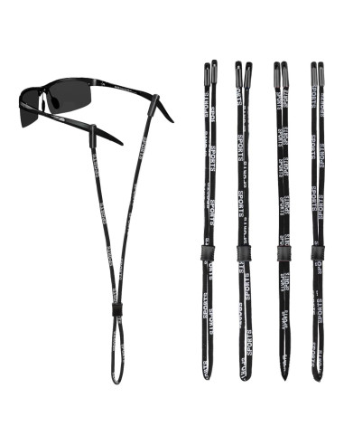 Correas para Gafas LAIREG Ajustables 4 PCS Negro
