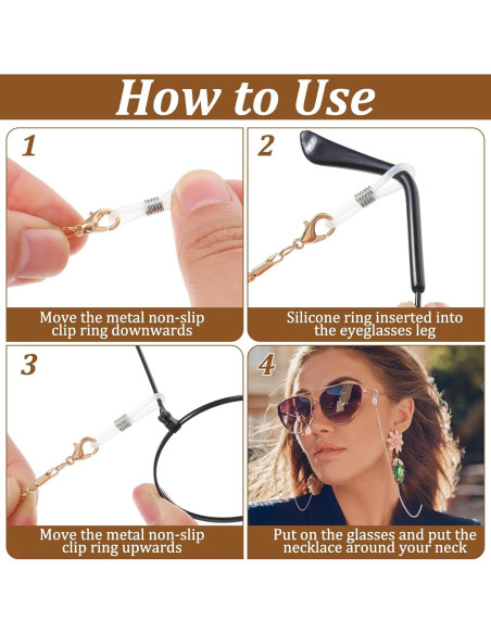 Cadena de Gafas 3PCS Larrel Ajustable 77cm Unisex Cadena de Gafas 3PCS Larrel Ajustable 77cm Unisex