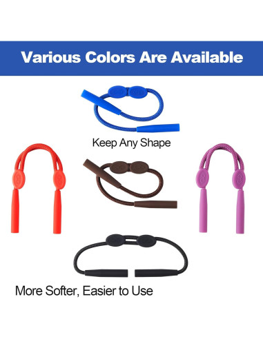 Correa Ajustable para Gafas Niños Omnful 20-30cm 4pcs Azul