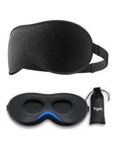 Máscara de Sueño Vynix 3D Antifaz Negro Ajustable Bloqueo Luz