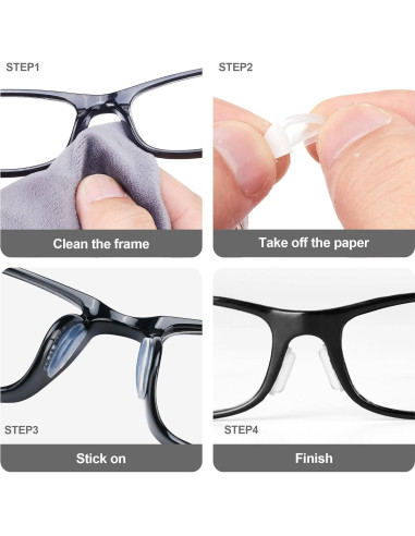Almohadillas para nariz de gafas Omnful 10 pares negras antideslizantes