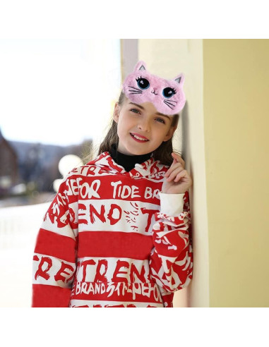 GOUWEIBA Máscaras de Sueño para Niños - 4 Piezas Gato