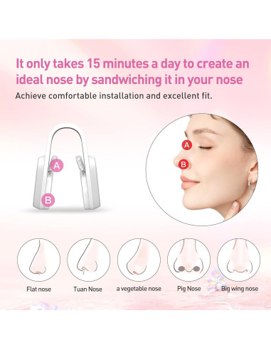 Clip Nasal Corrector Aimanfun con Estuche de Carga - Blanco