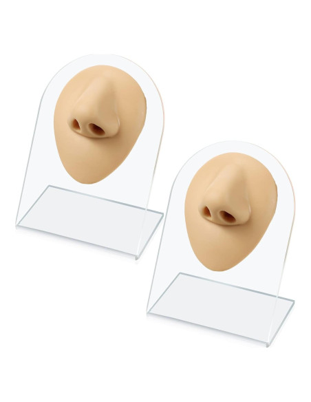 2 Piezas Nariz de Silicona Realista con Soporte Acrílico 2 Piezas Nariz de Silicona Realista con Soporte Acrílico