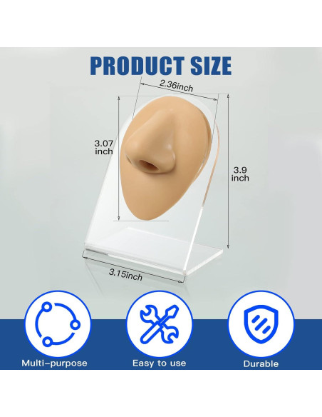 2 Piezas Nariz de Silicona Realista con Soporte Acrílico 2 Piezas Nariz de Silicona Realista con Soporte Acrílico