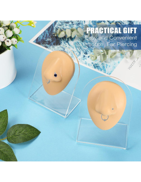 2 Piezas Nariz de Silicona Realista con Soporte Acrílico 2 Piezas Nariz de Silicona Realista con Soporte Acrílico