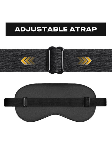 Máscara de Sueño de Seda Ukissim Ajustable Lavable - Negro