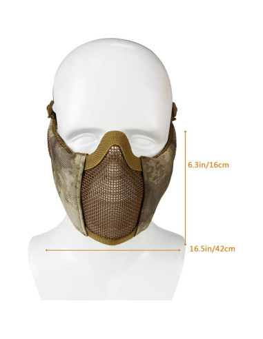 Máscara de Malla Airsoft AOUTACC AT, Protección 600 FPS