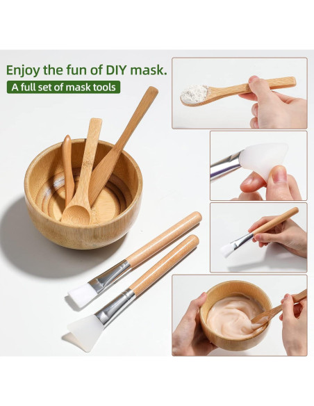 Juego de Cuencos para Máscara Facial JPNK 6 Piezas Marrón Juego de Cuencos para Máscara Facial JPNK 6 Piezas Marrón