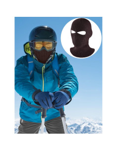 Blulu 3 Pack Máscaras de Esquí Tejidas Invierno 2 Agujeros 2