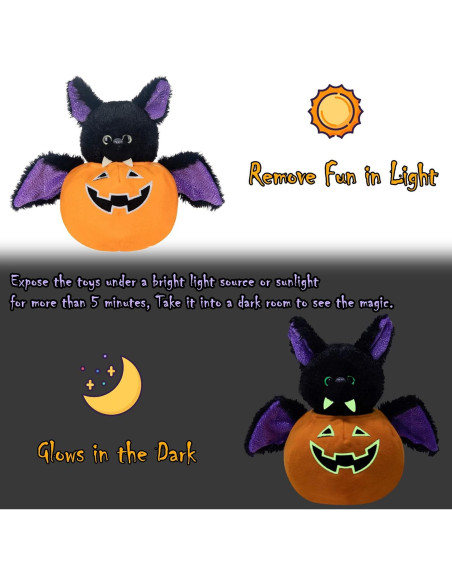 Juguete de Peluche Murciélago con Calabaza que Brilla - Mi OLi Juguete de Peluche Murciélago con Calabaza que Brilla - Mi OLi