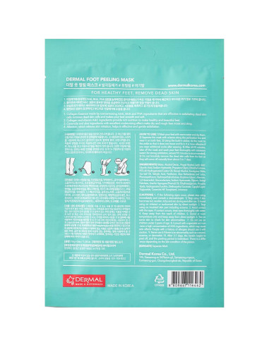 Mascarilla Exfoliante para Pies Dermal Korea - 3 Paquetes con Aloe Vera y Colágeno