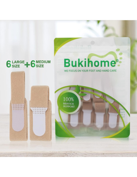 Férulas para Dedos Torcidos Bukihome - 12 Piezas, 6 Grandes y 6 Medias Férulas para Dedos Torcidos Bukihome - 12 Piezas, 6 Grandes y 6 Medias