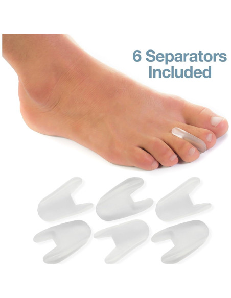 Separadores de Dedos de Gel ZenToes Pequeños - Set de 6 para Juanetes Separadores de Dedos de Gel ZenToes Pequeños - Set de 6 para Juanetes