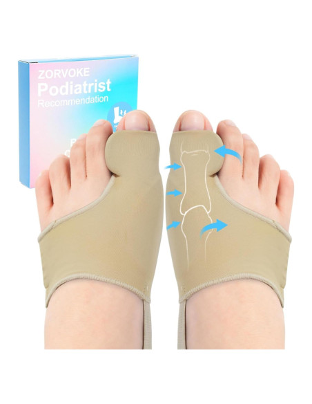 Corrector de juanetes ZORVOKE para hombres y mujeres - Alivio del dolor - 2 piezas beige Corrector de juanetes ZORVOKE para hombres y mujeres - Alivio del dolor - 2 piezas beige