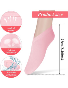 3 Pares Calcetines Hidratantes de Algodón para Pies - Rosa 2