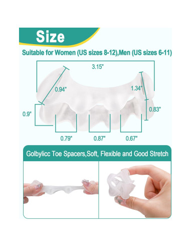 Separadores de Dedos de Gel Silicona Golbylicc - 2 Pares