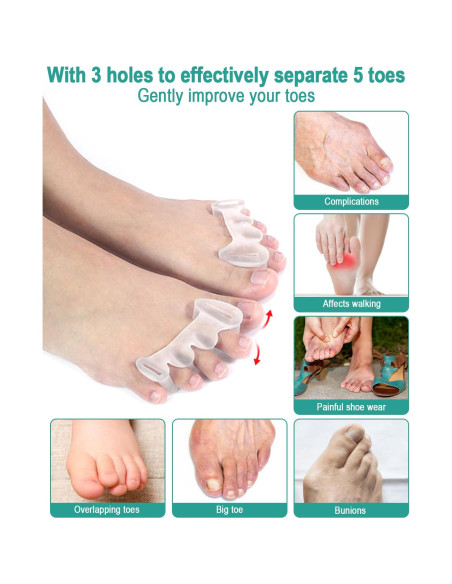 Separadores de Dedos de Gel Silicona Golbylicc - 2 Pares Separadores de Dedos de Gel Silicona Golbylicc - 2 Pares