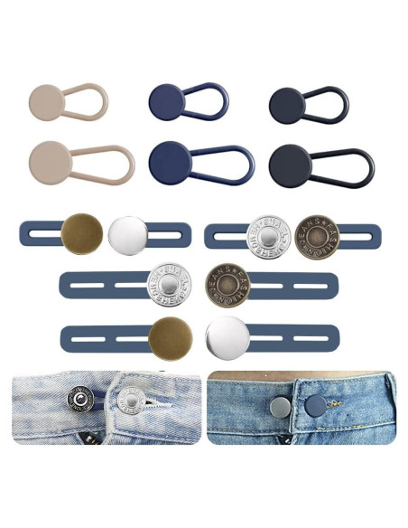 Extensores de Botón para Jeans FBUKE - 14 PCS Ajuste 2-4.5 cm Extensores de Botón para Jeans FBUKE - 14 PCS Ajuste 2-4.5 cm