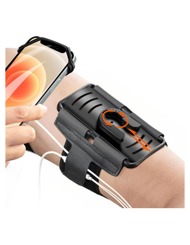 Banda para brazo Newppon para teléfono 360 ajustable negra