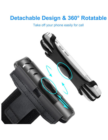 Banda para brazo Newppon para teléfono 360 ajustable negra