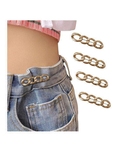 4 Botones Ajustables Qkari para Jeans - Círculo Dorado