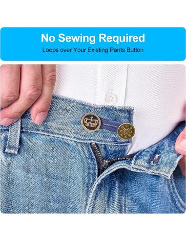 Extensores de Cintura para Pantalones EZJIAYOU - 12 Pcs Ajustables