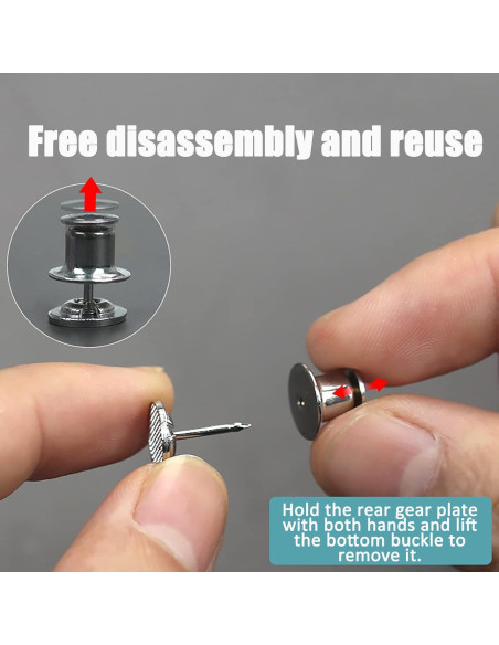 Pin de Botón Ajustable Qkari Perla Blanca - Sin Costura Pin de Botón Ajustable Qkari Perla Blanca - Sin Costura