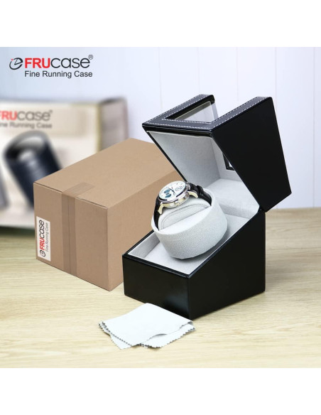 Enrollador de Relojes Automáticos FRUCASE Negro Motor Japonés Enrollador de Relojes Automáticos FRUCASE Negro Motor Japonés