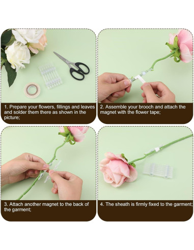 7 Pares de Imán para Boutonniere Transparentes Gosknor 8x1.4cm