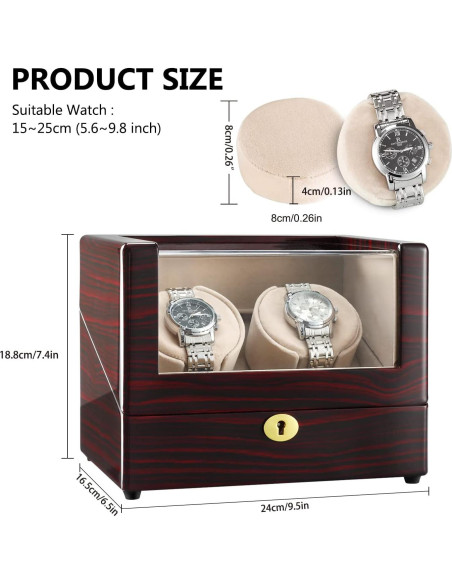 Reloj Winder CHIYODA para Relojes Automáticos Unisex con 2 Motores Reloj Winder CHIYODA para Relojes Automáticos Unisex con 2 Motores