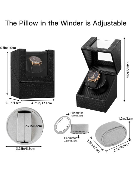 Enrollador de Reloj Automático LINGFANSTORE Cuero Premium Enrollador de Reloj Automático LINGFANSTORE Cuero Premium