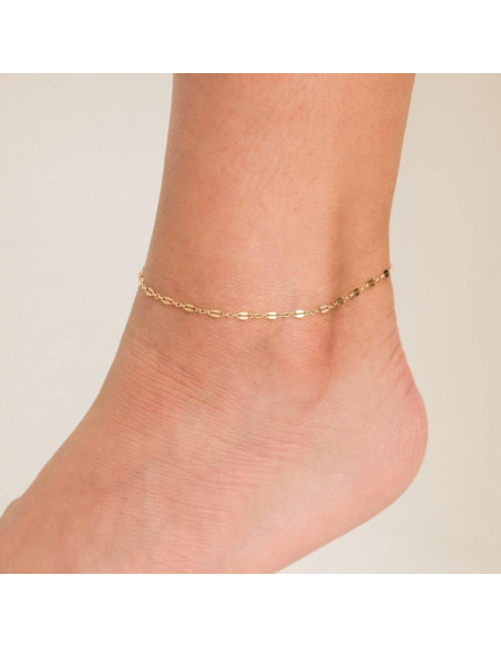 Brazalete de Tobillo Foyjoey Oro 18K Cadena Delicada 21.1 cm Brazalete de Tobillo Foyjoey Oro 18K Cadena Delicada 21.1 cm