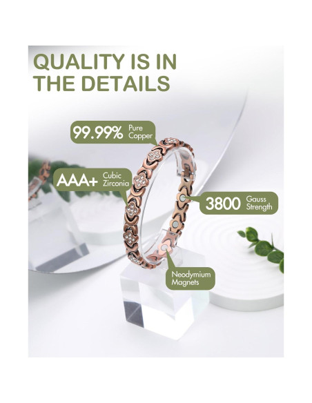 Pulsera de Tobillo de Cobre Feraco para Mujeres con Imanes Pulsera de Tobillo de Cobre Feraco para Mujeres con Imanes