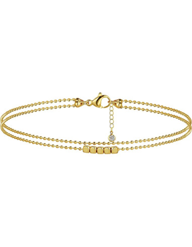 Tobilleras de Oro 18K Feskive con Perlas Dainty para Mujeres
