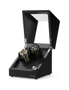 Winder de Reloj Doble TRIPLE TREE en Madera Piano con Motor Silencioso 2