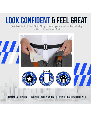 Cinturón Tuck-It Camisa Stay para Hombres Estándar 28-40"