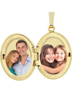 Locket Oval de Oro Relleno 14K 1.6x1.9cm con Cadena 45.7cm 2