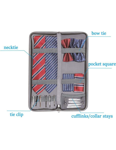 Estuche de Corbatas Modoker Negro para Hombre - Organizador de Viaje Estuche de Corbatas Modoker Negro para Hombre - Organizador de Viaje