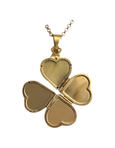 Collar Colgante Corazón Cuatro Hojas de Trébol Acxico