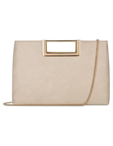 Bolso Clutch de Noche para Mujeres Beige - Cuero Vegano 31x20 cm