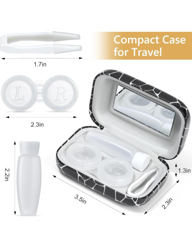 Estuche de Lentes de Contacto Muf Cocodrilo Negro - Kit de Viaje