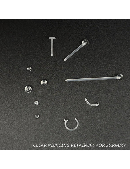 Set 60 Retenedores Transparentes Bioflex para Piercings Set 60 Retenedores Transparentes Bioflex para Piercings