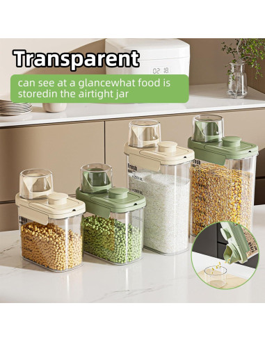 Contenedor de Almacenamiento de Grano KTBLVFN 1600ml Hermético
