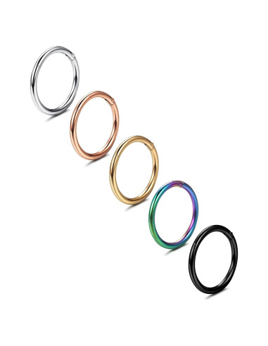 Anillos Septum Jstyle 5 Pcs Acero Quirúrgico 316L 16G 8-12mm