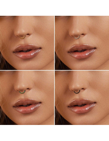 Anillos Septum Jstyle 5 Pcs Acero Quirúrgico 316L 16G 8-12mm