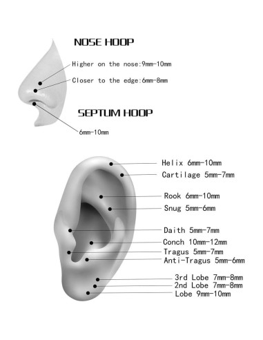 Aro de Nariz 20G 7mm Acero Quirúrgico 316L con Circonita