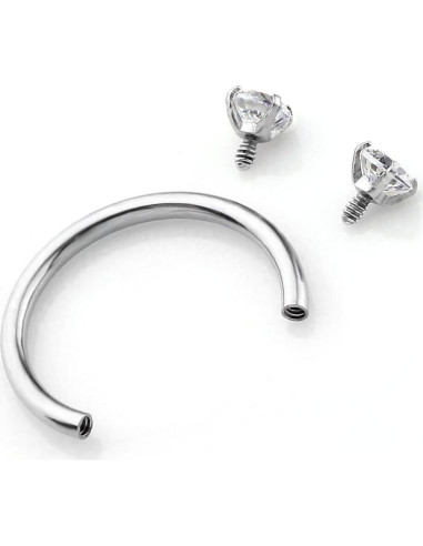 PiercingJ Anillo de Captura 16G Acero Inoxidable 2pcs