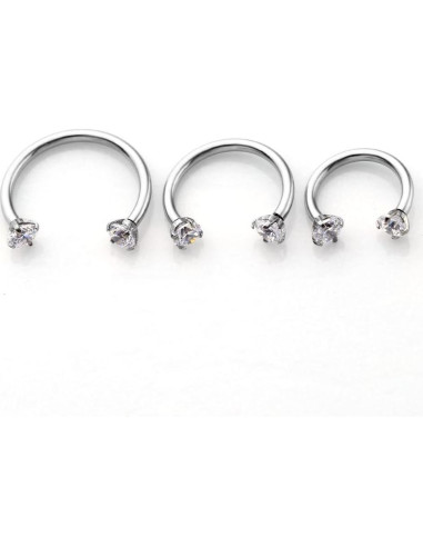 PiercingJ Anillo de Captura 16G Acero Inoxidable 2pcs