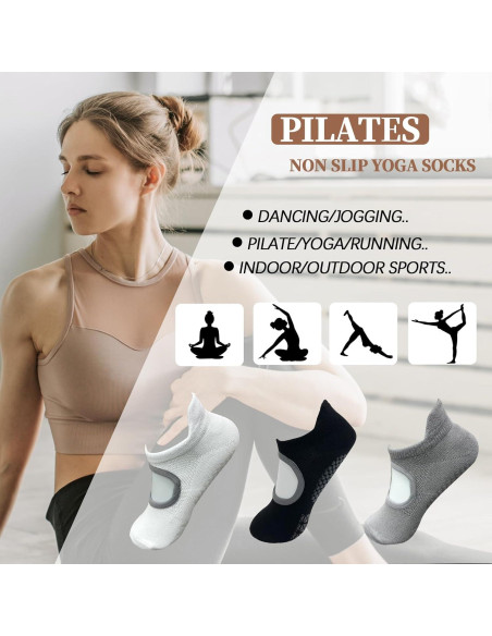 Calcetines de Yoga WAJIAFAR Antideslizantes para Mujeres - Talla Única Calcetines de Yoga WAJIAFAR Antideslizantes para Mujeres - Talla Única